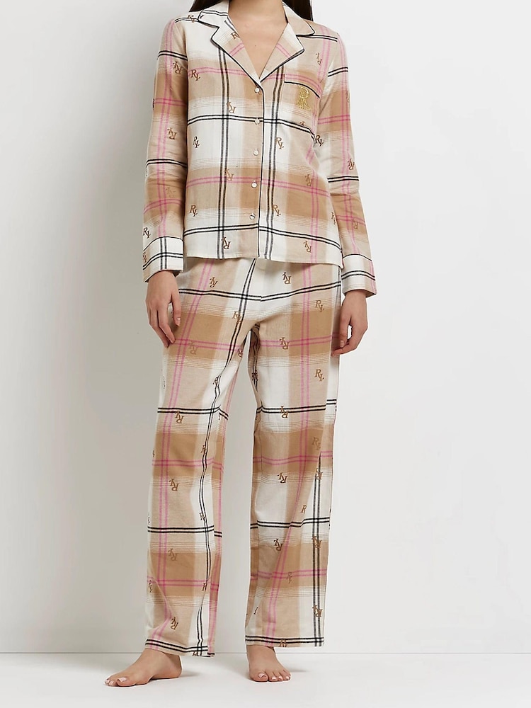 River Island Red Ls Check Pj Set - Image 1 of 5