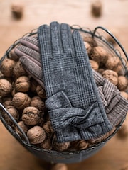 Hot Squash Womens Grey Checked Gloves - Image 2 of 3