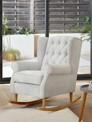 Soft Texture Light Grey Sherlock Rocking Chair - Image 1 of 10