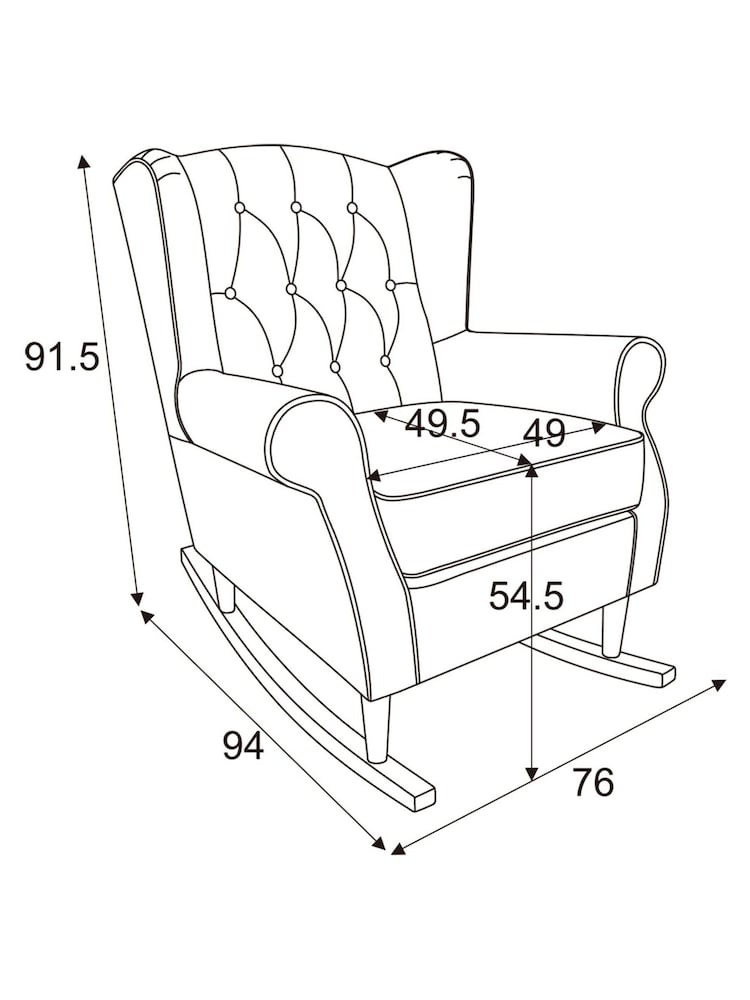 Soft Texture Light Grey Sherlock Rocking Chair - Image 10 of 10