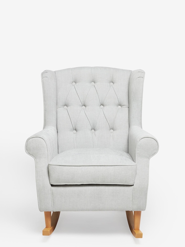 Soft Texture Light Grey Sherlock Rocking Chair - Image 2 of 10