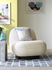 Soft Cosy Bouclé Ivory Natural Otis Swivel Accent Chair - Image 1 of 8