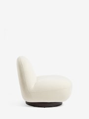 Soft Cosy Bouclé Ivory Natural Otis Swivel Accent Chair - Image 5 of 8