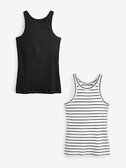 Black/White Stripe High Neck Vests 2 Pack - Image 5 of 7