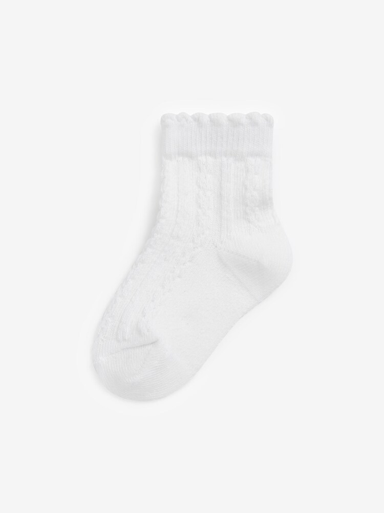 Pink/White Cable Knit Baby Cable Socks 7 Pack (0mths-2yrs) - Image 2 of 4 Pink/White Cable Knit Baby Cable Socks 7 Pack (0mths-2yrs) - Image 2 of 4