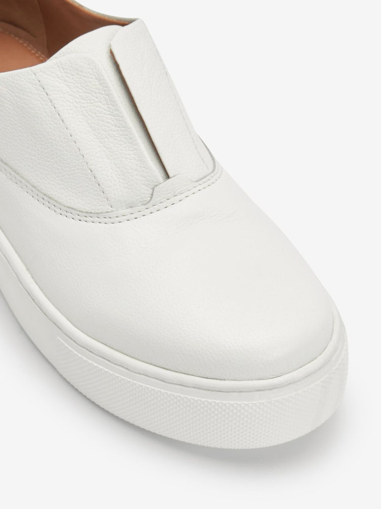 White Slip On Signature Forever Comfort® Leather Chunky Wedge Platform Trainers - Image 8 of 8