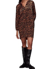 Whistles Animal Smudge Animal Frill Sack Dress - Image 1 of 4