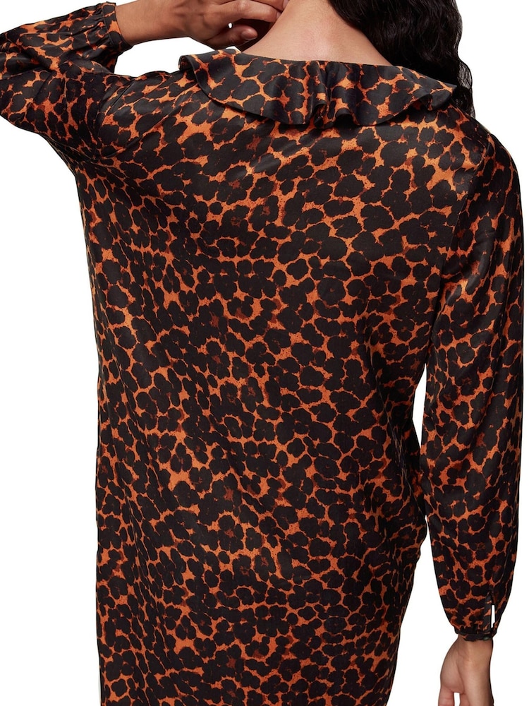 Whistles Animal Smudge Animal Frill Sack Dress - Image 2 of 4