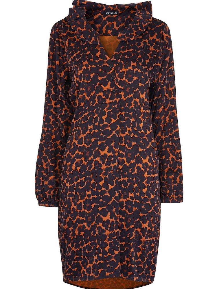 Whistles Animal Smudge Animal Frill Sack Dress - Image 4 of 4