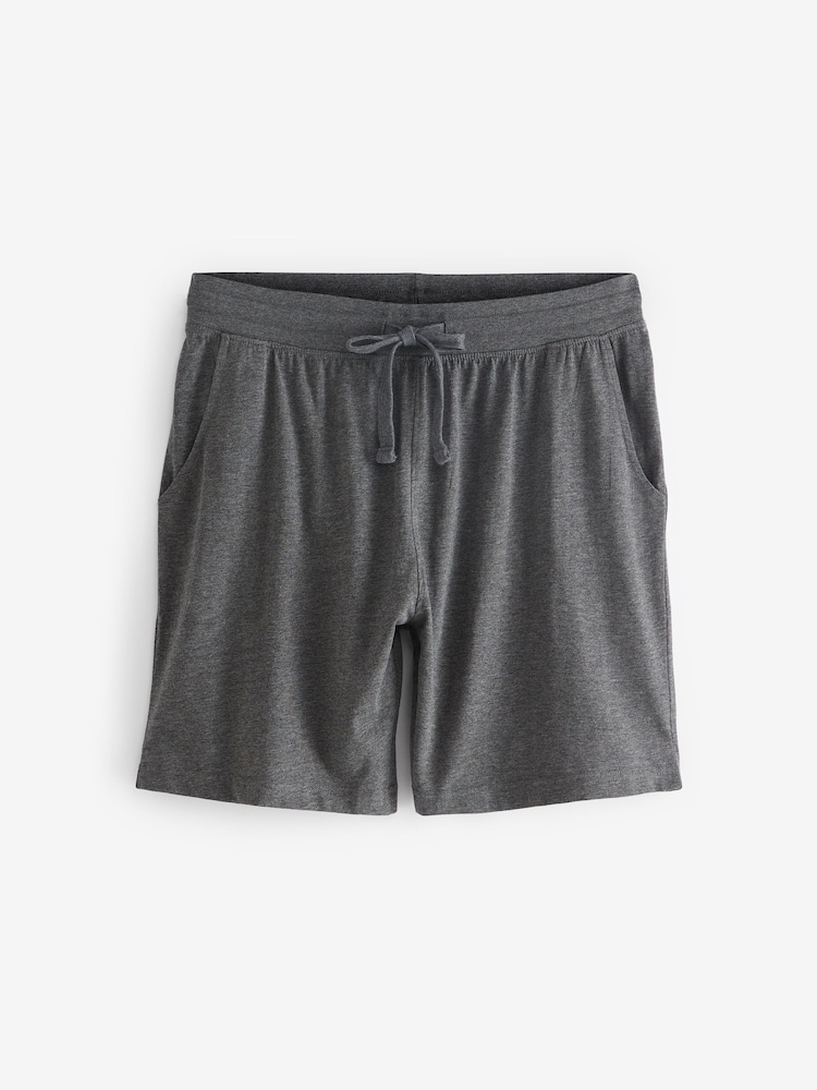 Navy/Grey/Blue 100% Cotton Jersey Pyjamas Shorts Set 3 Pack - Image 12 of 14
