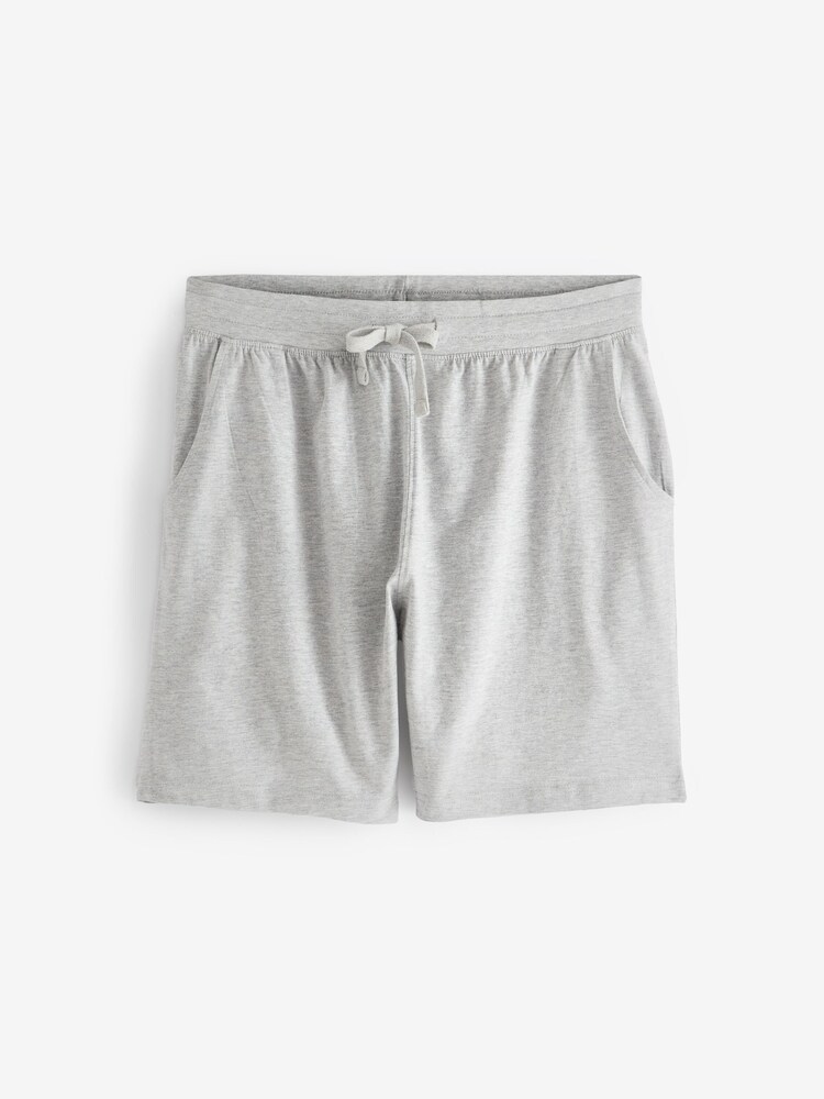Navy/Grey/Blue 100% Cotton Jersey Pyjamas Shorts Set 3 Pack - Image 13 of 14