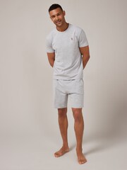 Navy/Grey/Blue 100% Cotton Jersey Pyjamas Shorts Set 3 Pack - Image 6 of 14