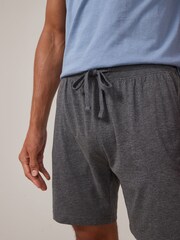 Navy/Grey/Blue 100% Cotton Jersey Pyjamas Shorts Set 3 Pack - Image 7 of 14