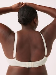 Grey/Ecru White DD+ Pad Plunge Rib And Lace Bras 2 Pack - Image 4 of 6