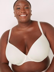 Grey/Ecru White DD+ Pad Plunge Rib And Lace Bras 2 Pack - Image 5 of 6
