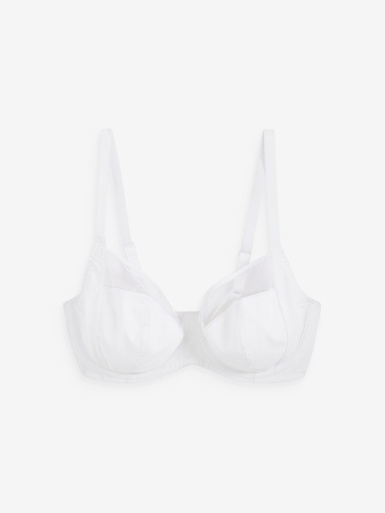 Marineblauw/roze/wit - DD+ Non Pad Full Cup Bras 3 Pack with Side Support - Image 4 of 6