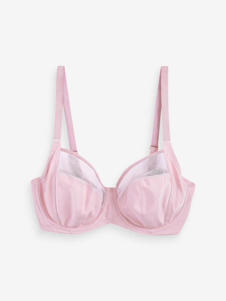 Navy Blue/Pink/White DD+ Non Pad Full Cup Bras 3 Packs - Image 6 of 6