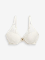 Cream DD+ Pad Plunge DD+ Delicate Lace Bra - Image 5 of 5