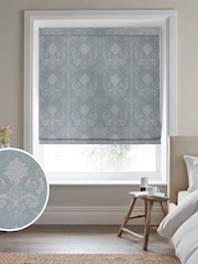 Laura Ashley Blue Josette Woven Made To Measure Roman Blind - Image 1 of 6