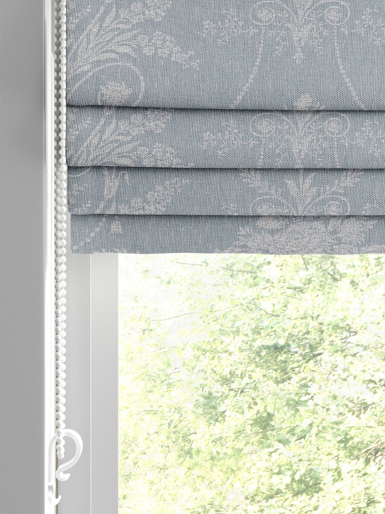 Laura Ashley Blue Josette Woven Made To Measure Roman Blind - Image 2 of 6