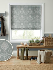 Laura Ashley Grey Josette Woven Made To Measure Roman Blind - Image 1 of 6