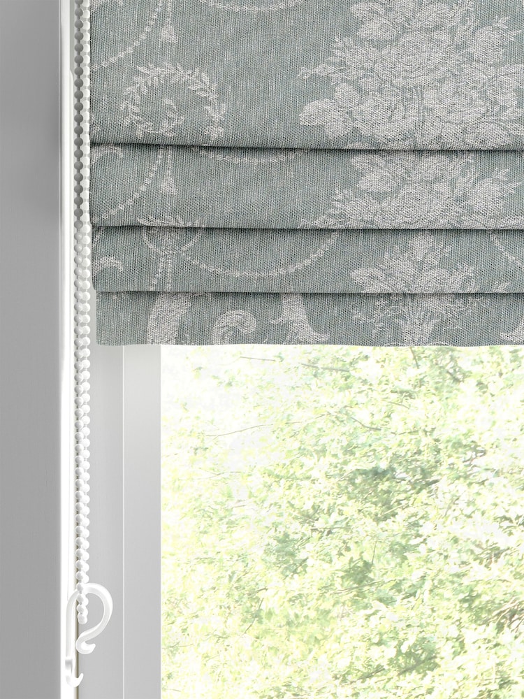 Laura Ashley Grey Josette Woven Made To Measure Roman Blind - Image 2 of 6