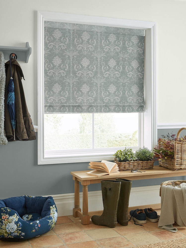 Laura Ashley Grey Josette Woven Made To Measure Roman Blind - Image 5 of 5
