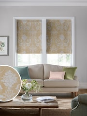 Laura Ashley Gold Josette Woven Made To Measure Roman Blind - Image 1 of 6
