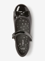 Black Patent Wide Fit (G) School Leather Bow Mary Jane Shoes - Image 5 of 9
