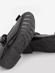 Black Patent Wide Fit (G) School Leather Bow Mary Jane Shoes - Image 8 of 9