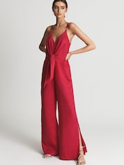 Reiss Coral Ana Regular Linen Jumpsuit - Image 1 of 6