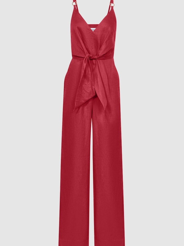 Reiss Coral Ana Regular Linen Jumpsuit - Image 2 of 6