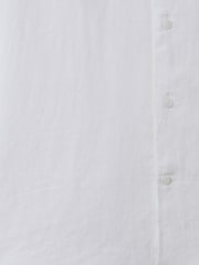 Reiss White Holiday Slim Fit Linen Button-Through Shirt - Image 5 of 6