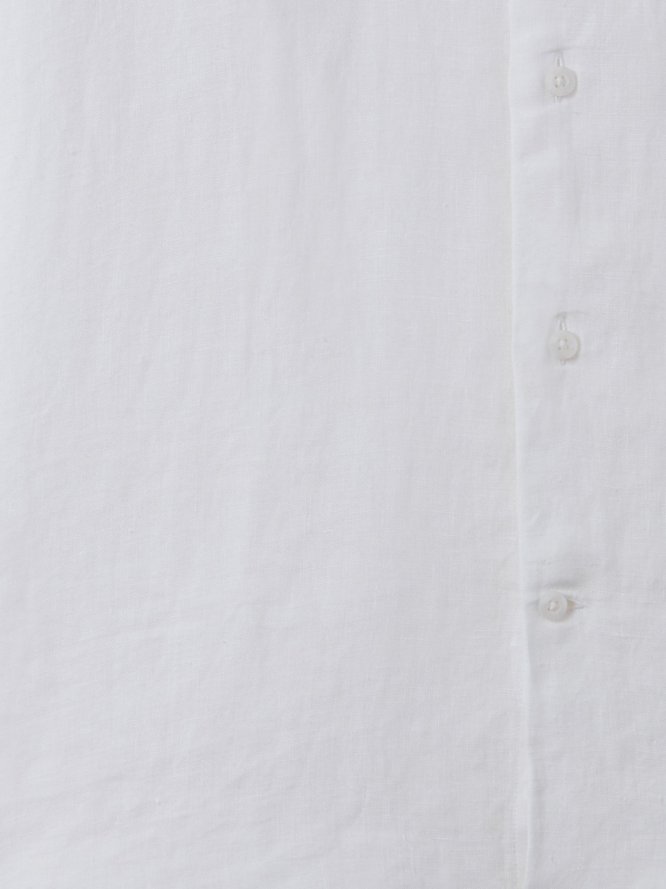 Reiss White Holiday Linen Short-Sleeve Shirt - Image 5 of 5