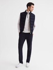 Reiss White Affleck Golf Stretch Merino Zip Neck Jumper - Image 6 of 6