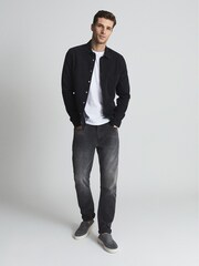 Reiss Washed Black Finch Long Sleeve Washed Denim Overshirt - Image 3 of 7