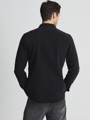 Reiss Washed Black Finch Long Sleeve Washed Denim Overshirt - Image 5 of 7