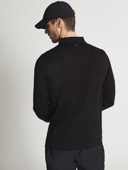 Reiss Black Ashdown Golf Half Zip Polo Shirt - Image 5 of 6
