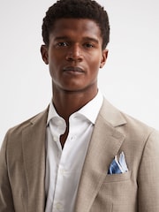 Reiss Airforce Blue Ceremony Plain Silk Pocket Square - Image 2 of 5