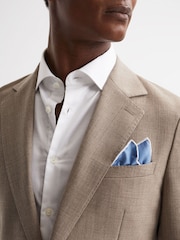 Reiss Airforce Blue Ceremony Plain Silk Pocket Square - Image 3 of 5