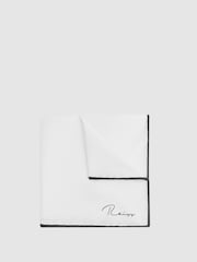 Reiss White Ceremony Plain Silk Pocket Square - Image 1 of 5