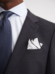 Reiss White Ceremony Plain Silk Pocket Square - Image 2 of 5