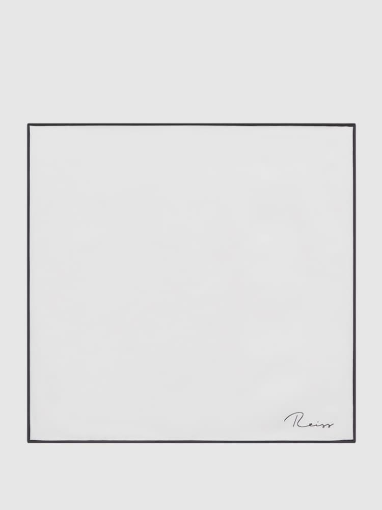 Reiss White Ceremony Plain Silk Pocket Square - Image 4 of 5