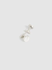 Reiss Silver Ardley Stone Insert Cufflinks - Image 4 of 5