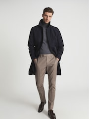 Reiss Navy Colombo Single Breasted Long Length Coat - Image 7 of 7