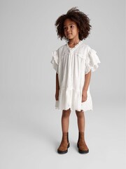 Reiss White Rae Junior Lace Shift Dress - Image 3 of 6