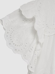 Reiss White Rae Junior Lace Shift Dress - Image 6 of 6