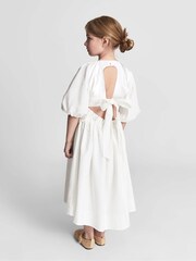 Reiss White Mae Jr Bow Back Dress - Image 1 of 6