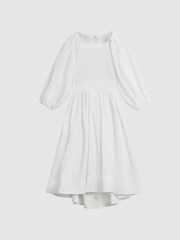 Reiss White Mae Jr Bow Back Dress - Image 2 of 6