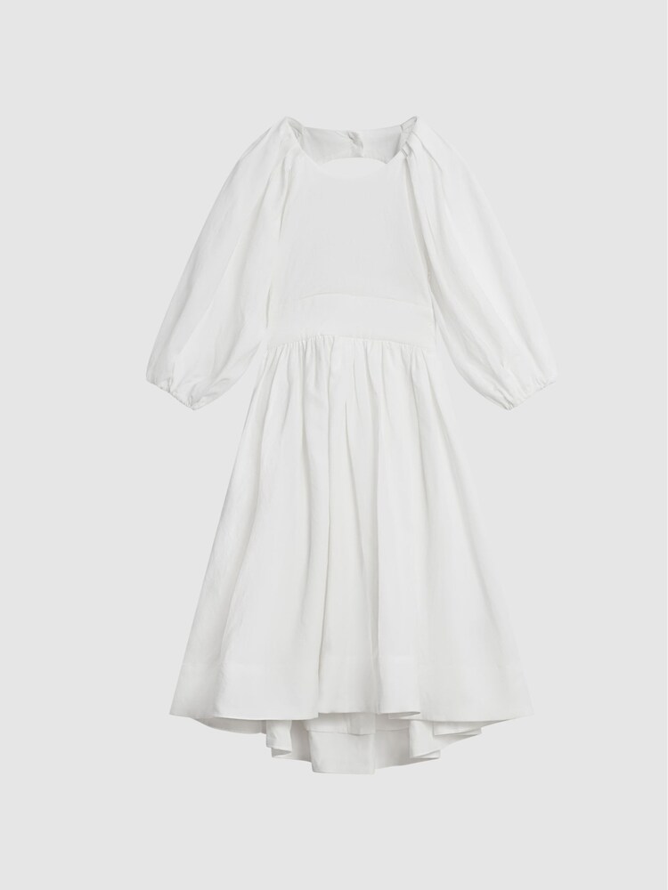 Reiss White Mae Jr Bow Back Dress - Image 2 of 6 Reiss White Mae Jr Bow Back Dress - Image 2 of 6